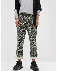 ASOS DESIGN Relaxed Fatigue Trousers In Washed Animal Print