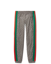 Gucci Webbing Trimmed Logo Print Shell Drawstring Trousers