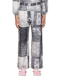 Children Of The Discordance White Black Personal Data Print Trousers