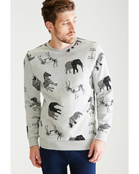 21men 21 Safari Animal Print Sweatshirt