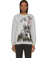 MCQ Alexander Ueen Grey Angry Bunny Sweatshirt