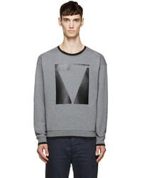 McQ Alexander Ueen Grey Geometric Print Sweatshirt