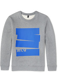 McQ Alexander Ueen Printed Cotton Blend Jersey Sweatshirt