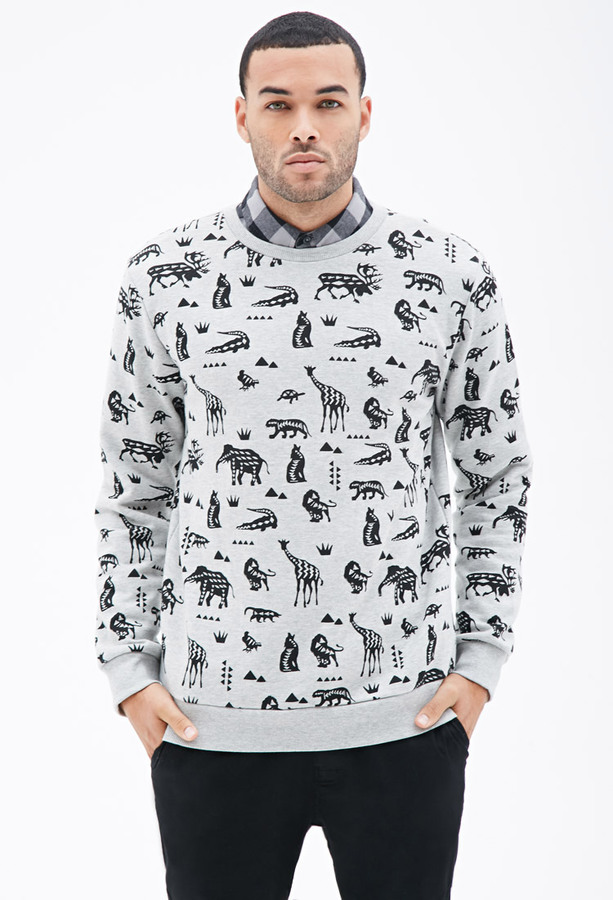 Forever 21 Animal Print Sweatshirt, $17 | Forever 21 | Lookastic