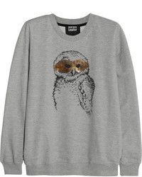 Markus Lupfer Anna Sequin Embellished Printed Cotton Jersey Sweatshirt