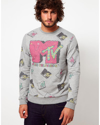 Asos Sweatshirt With All Over Mtv Print