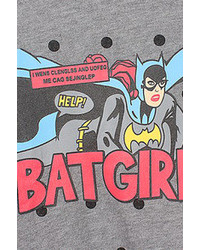 Romwe Batgirl Polka Dots Print Grey Sweatshirt