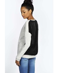 Boohoo Eva Printed Sweatshirt With Contrast Back