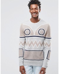 Asos Brand Sweater With Graphic Face Design