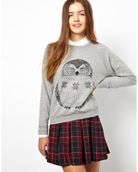 Brat & Suzie Holiday Sweater With Owl Print