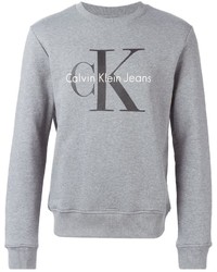 Men's Grey Crew-neck Sweaters by Calvin Klein Jeans | Lookastic