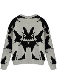 ChicNova Print Embroidery Pullover Sweatshirt