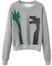 ChicNova Print Fleece Pullover Sweatshirt