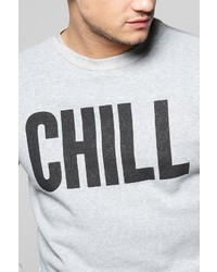 Boohoo Chill Print Crew Neck Lounge Sweatshirt