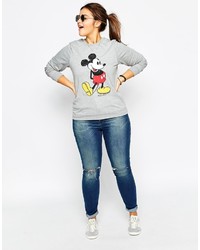 Asos Curve Sweatshirt With Mickey Print