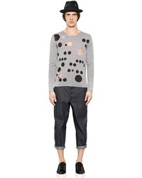 Comme des Garcons Cutout Dot Printed Fine Wool Sweater
