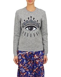 Kenzo Eye Embroidered Sweatshirt Grey