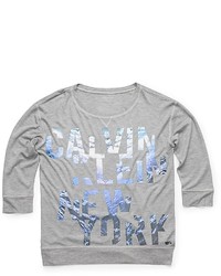 Calvin Klein Galaxy Print Block Letter Logo 34 Sleeve Sweatshirt
