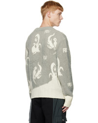Feng Chen Wang Gray Graphic Sweater