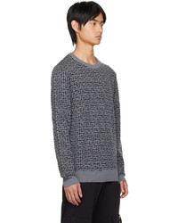 Balmain Gray Monogram Sweater