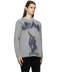 Giorgio Armani Grey Brushed Mohair Sweater