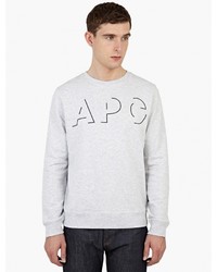 A.P.C. Grey Cotton Logo Sweatshirt