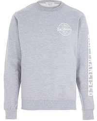 River Island Grey San Francisco Print Sweatshirt