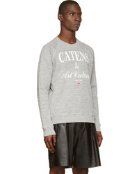 DSQUARED2 Heather Grey Crackled Catens Sweatshirt