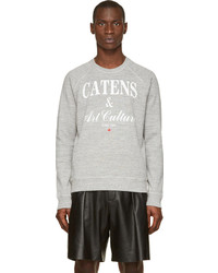 DSQUARED2 Heather Grey Crackled Catens Sweatshirt