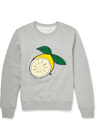 Ami Lemon Embroidered Cotton Jersey Sweatshirt