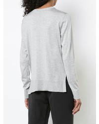 Derek Lam Long Sleeve Mixed Print Crewneck Sweater