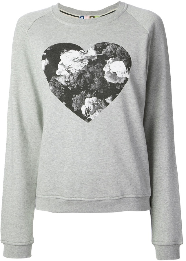 MSGM Heart Print Sweatshirt, $184 | farfetch.com | Lookastic