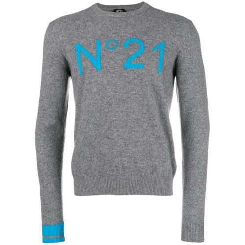N°21 N21 Intarsia Logo Sweater, $465 | farfetch.com | Lookastic