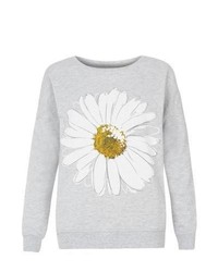 New Look Grey Daisy Print Sweater