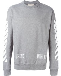 Off White Striped Print Sweatshirt