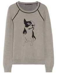 Marc by Marc Jacobs Olive Dog Intarsia Cotton Blend Sweatshirt