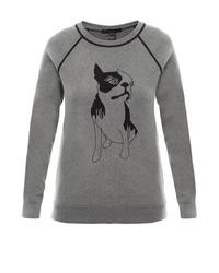 Marc by Marc Jacobs Olive The Dog Intarsia Knit Sweatshirt