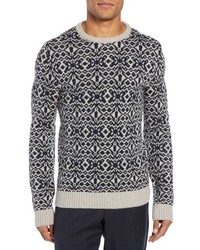 Eidos Patterned Wool Crewneck Sweater