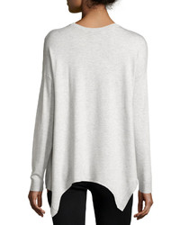 Kensie Pineapple Graphic Long Sleeve Sweater Grey