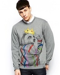 Rook Sweatshirt With Peace Biggie Bear, $116 | Asos | Lookastic