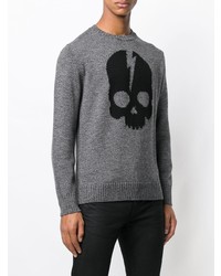 Hydrogen Skull Intarsia Sweater