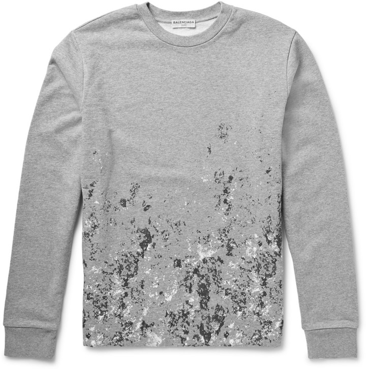 Balenciaga Splatter Print Cotton Jersey Sweatshirt 445 MR