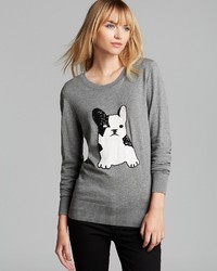 French Connection Sweater Bulldog Sequin