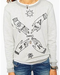 Diesel Sweatshirt With Hand Tattoo Print