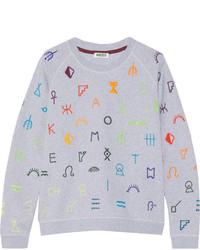 Kenzo Symbols Embroidered Cotton Jersey Sweatshirt