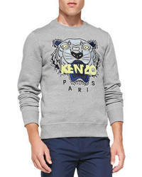 Kenzo Tiger Logo Sweatshirt Light Gray