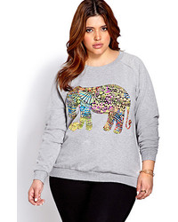 Forever 21 Tribal Print Elephant Sweatshirt