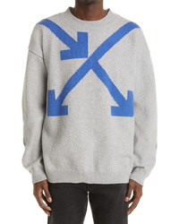 Off-White Twisted Arrows Cotton Blend Sweater