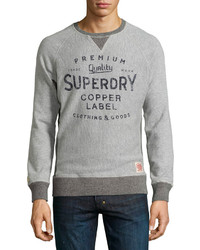 Superdry Wellsville Printed Crewneck Sweatshirt Chromium Gray Grindle