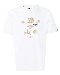 AAPE BY A BATHING APE Aape By A Bathing Ape Camo Ape Logo Print T Shirt